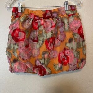 Orange Flowers J. Crew Skirt
